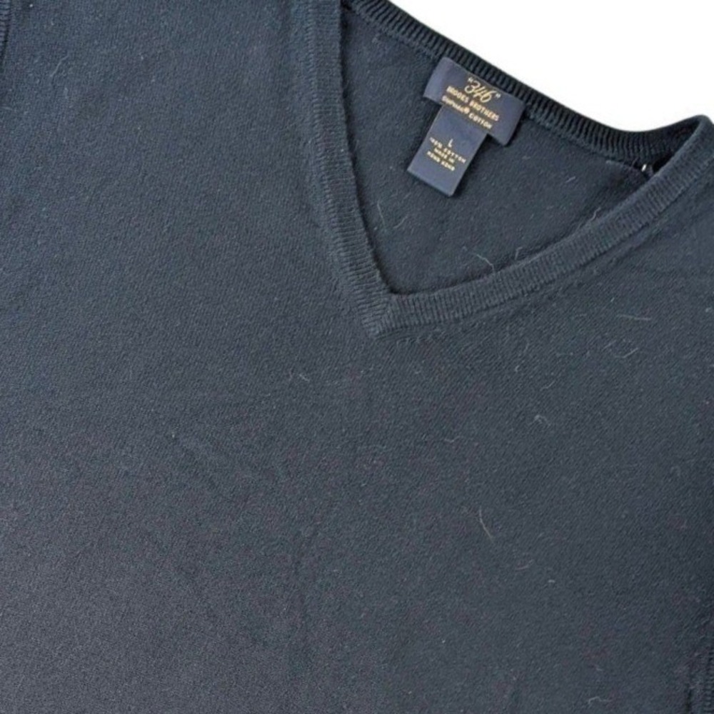 Brooks Brothers 346 Mens Navy Blue Supima Cotton V-Neck Sweater Vest Large